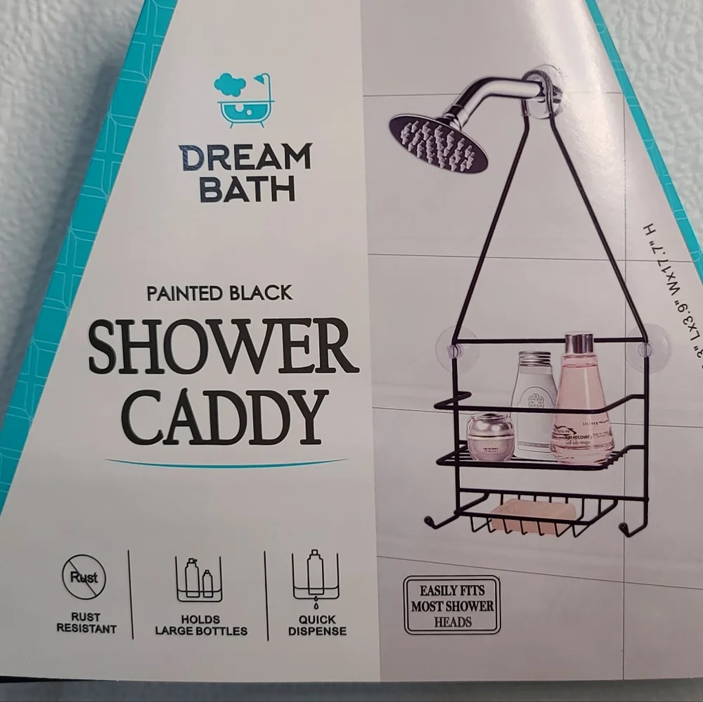 2 Pack of Dream Bath Black Metal Wire Shower Caddy